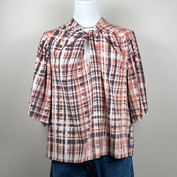 JOIE Lyell Twist Front Printed Cotton Top - Picture 1 of 12